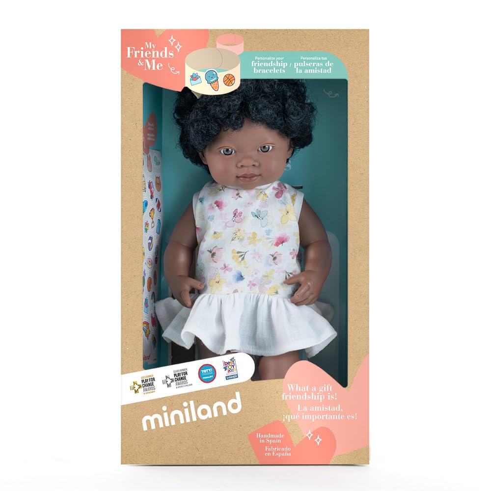 Miniland My Friends Puppe Afrikanisches Mädchen 38cm Kleidung