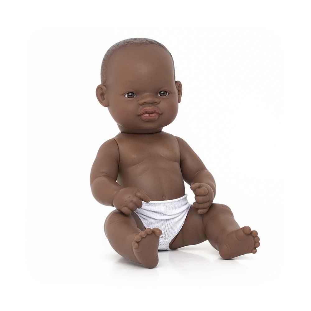 Miniland 31034 Babypuppe Afrikanisches Mädchen 32 cm