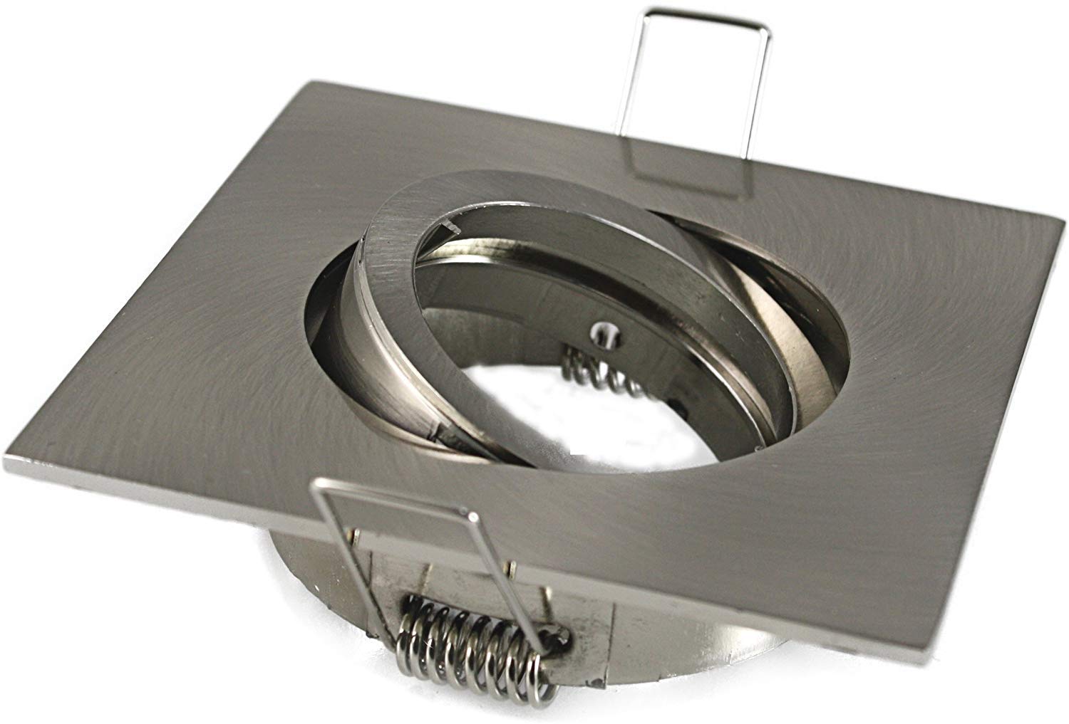 feinlux LED Einbaurahmen GU10 eckig Edelstahl Einbaustrahler