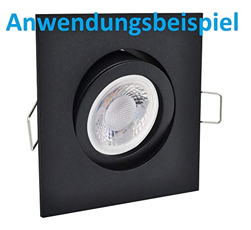 feinlux LED Einbaurahmen Einbaustrahler schwarz eckig schwenkbar GU10