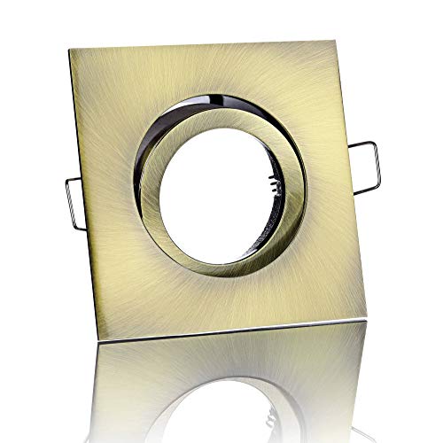 feinlux LED Einbaurahmen eckig altmessing GU10 Spot