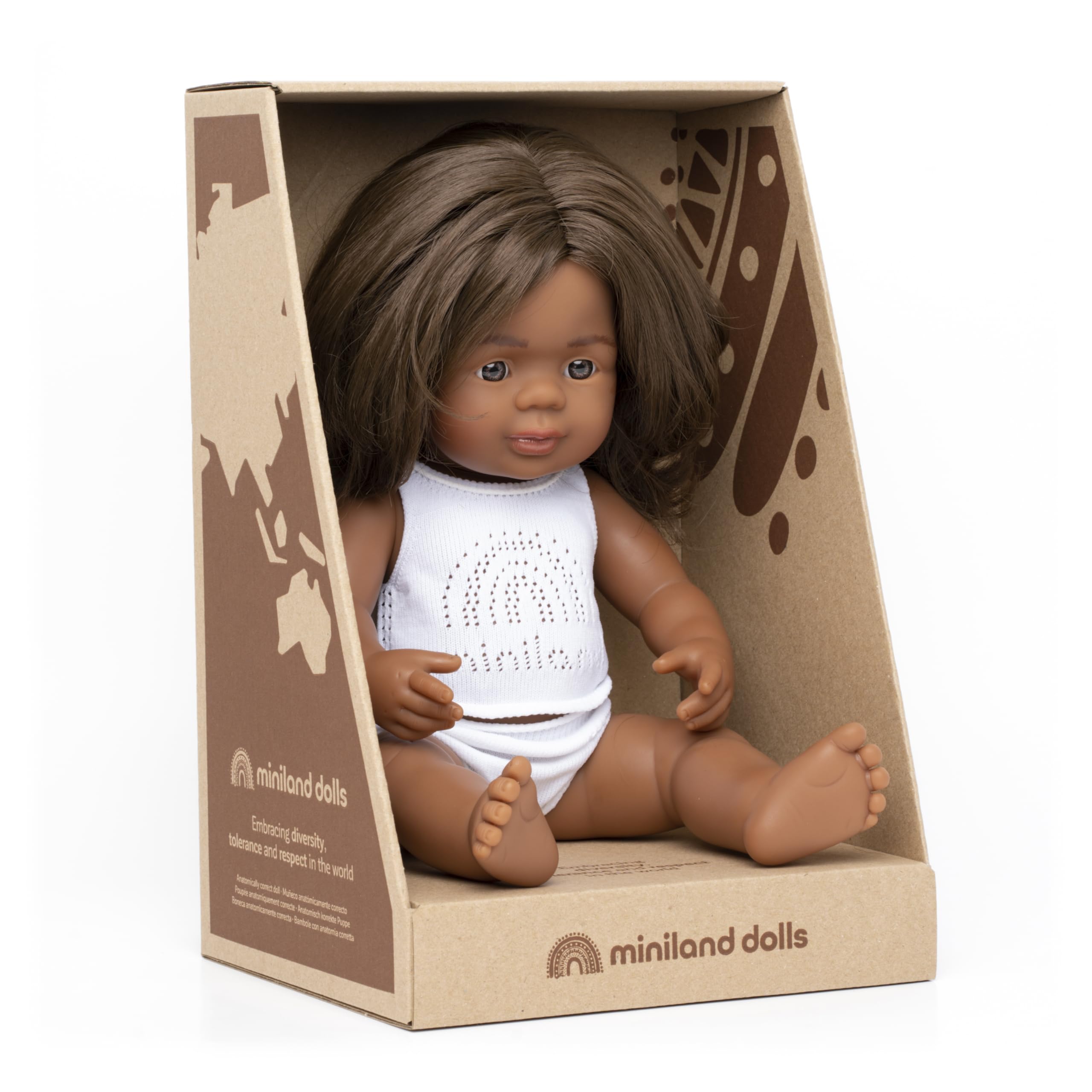 Miniland Babypuppe Mädchen 38 cm Vinyl australisch