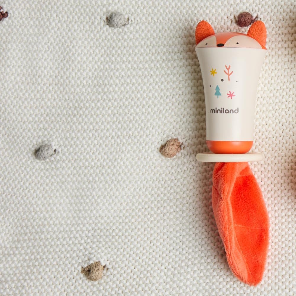 Miniland Infant Foxy Rattle Rassel Fuchs mit Beißring