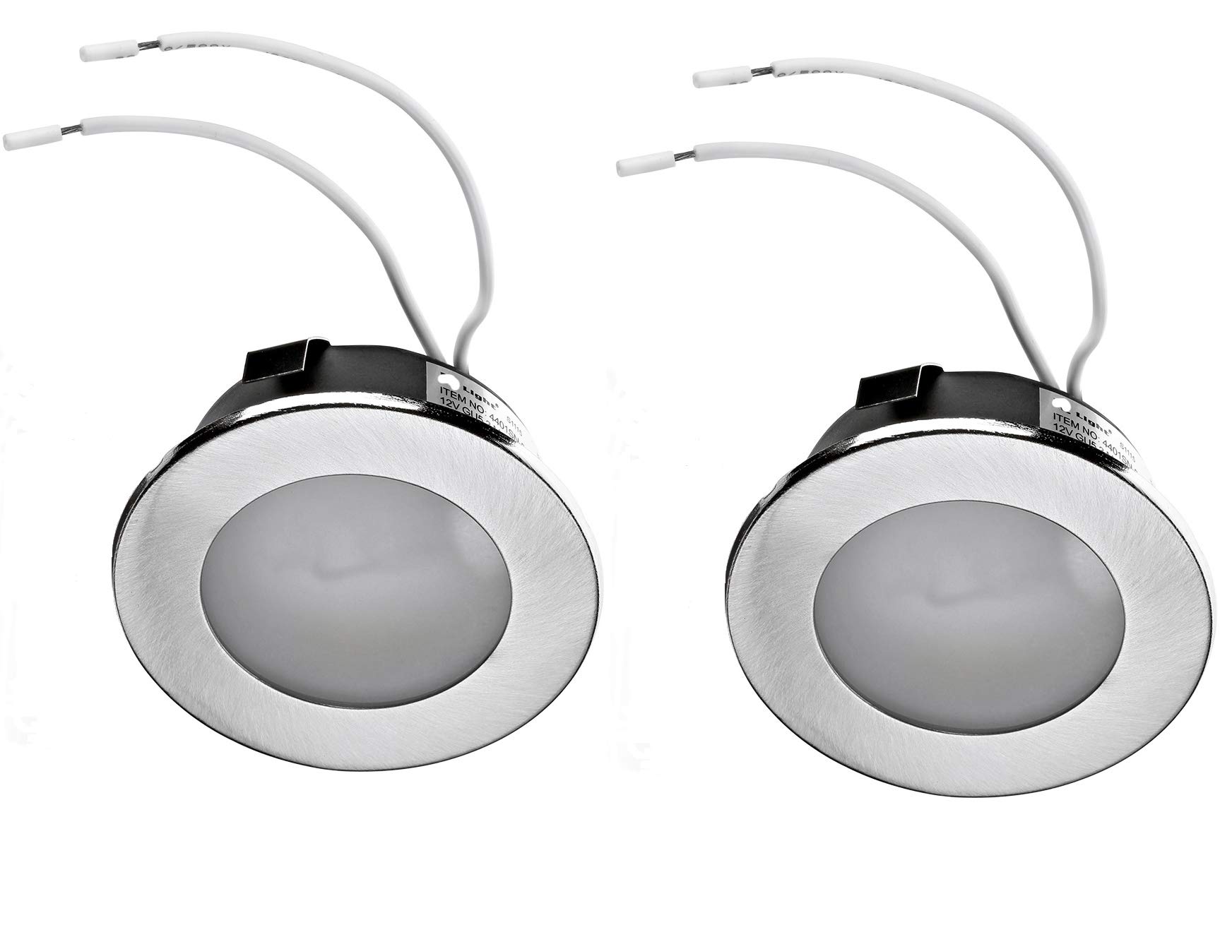 feinlux LED Einbauleuchte Set G4 12V 2er silber gebürstet