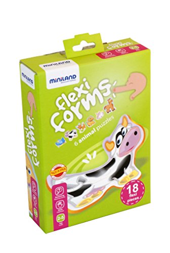 Miniland Flexi Form 35221 Tierpuzzle 6 Tiere 18 Teile