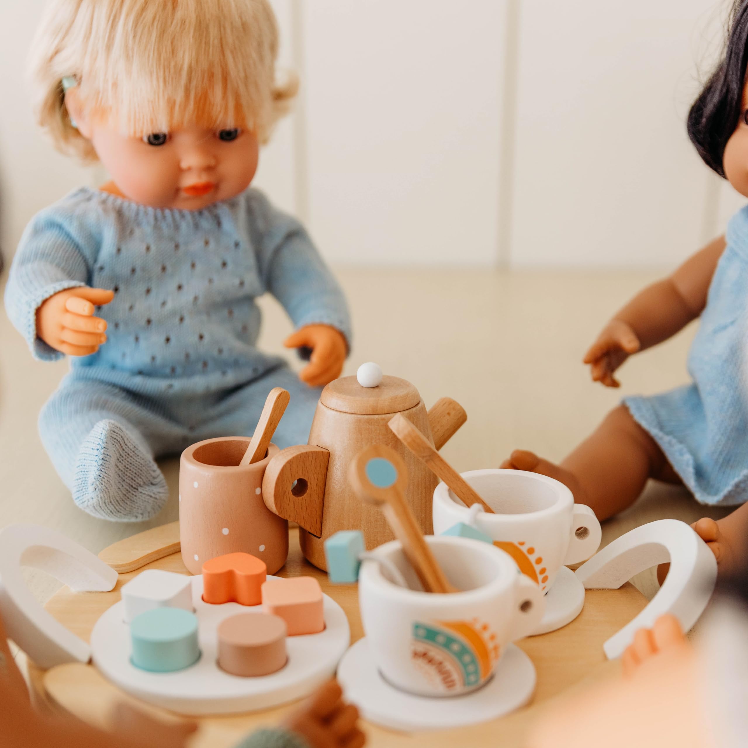 Miniland Dolls Strickpyjama blau Puppenkleidung 38 cm recycelt