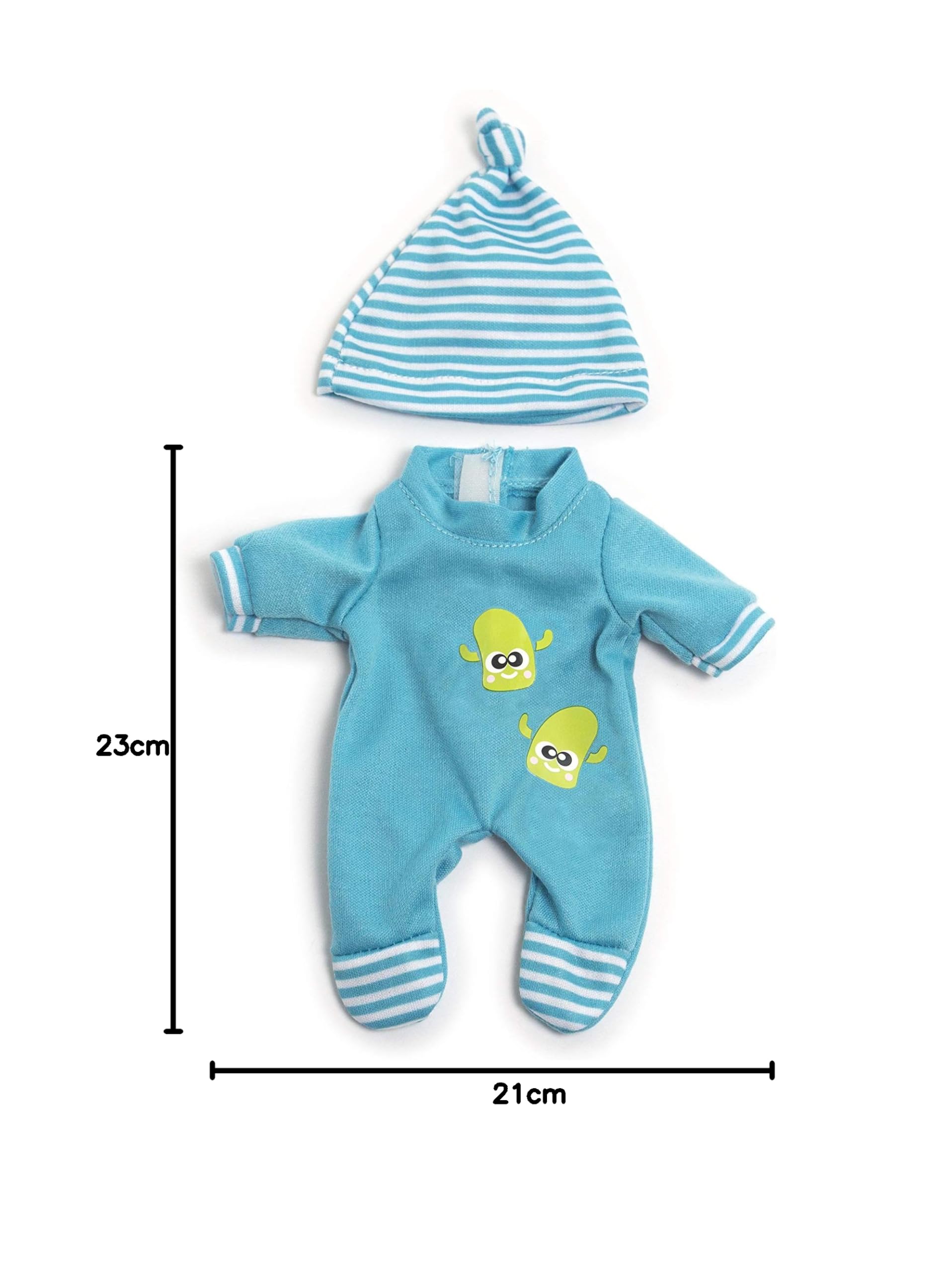 Miniland Puppenkleidung 21cm Blaues Pyjama Schlafmütze