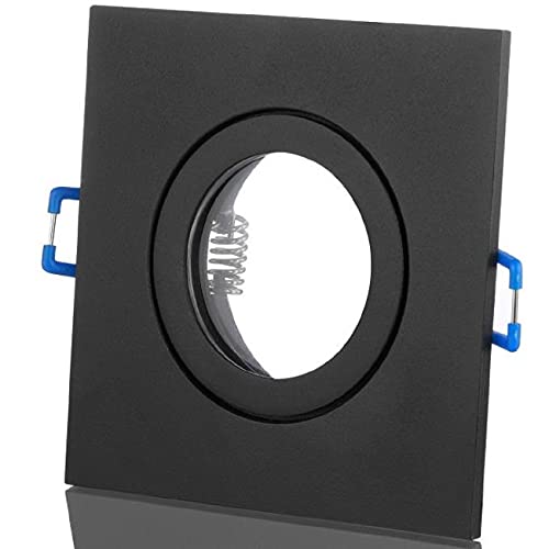 feinlux LED Einbaustrahler Bad 230V IP44 schwarz eckig Einbaurahmen
