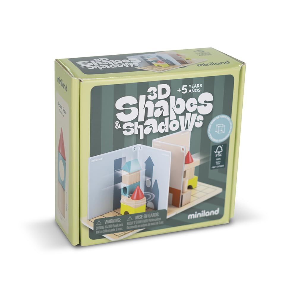 Miniland Shapes & Shadows Lernspiel 3D 12 Herausforderungen