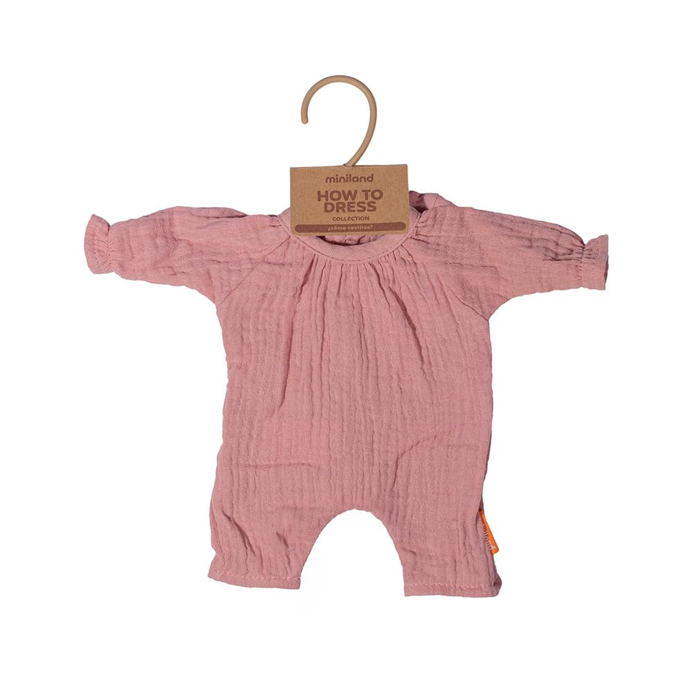 Miniland Puppenkleidung 32cm Pyjama mit Mütze rosa Puppenpyjama