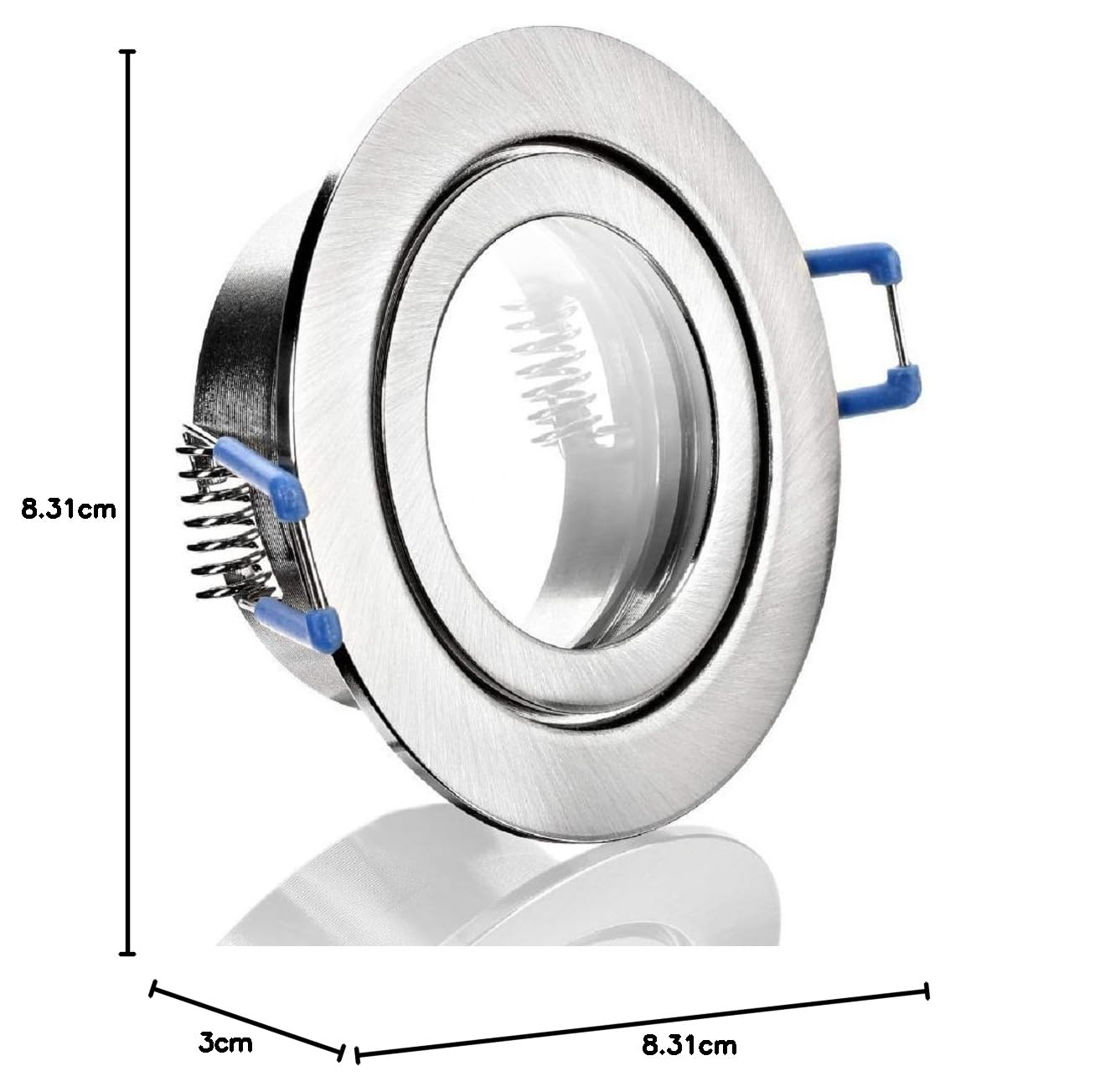 feinlux LED Einbaustrahler Bad 230V IP44 silber rund Einbaurahmen