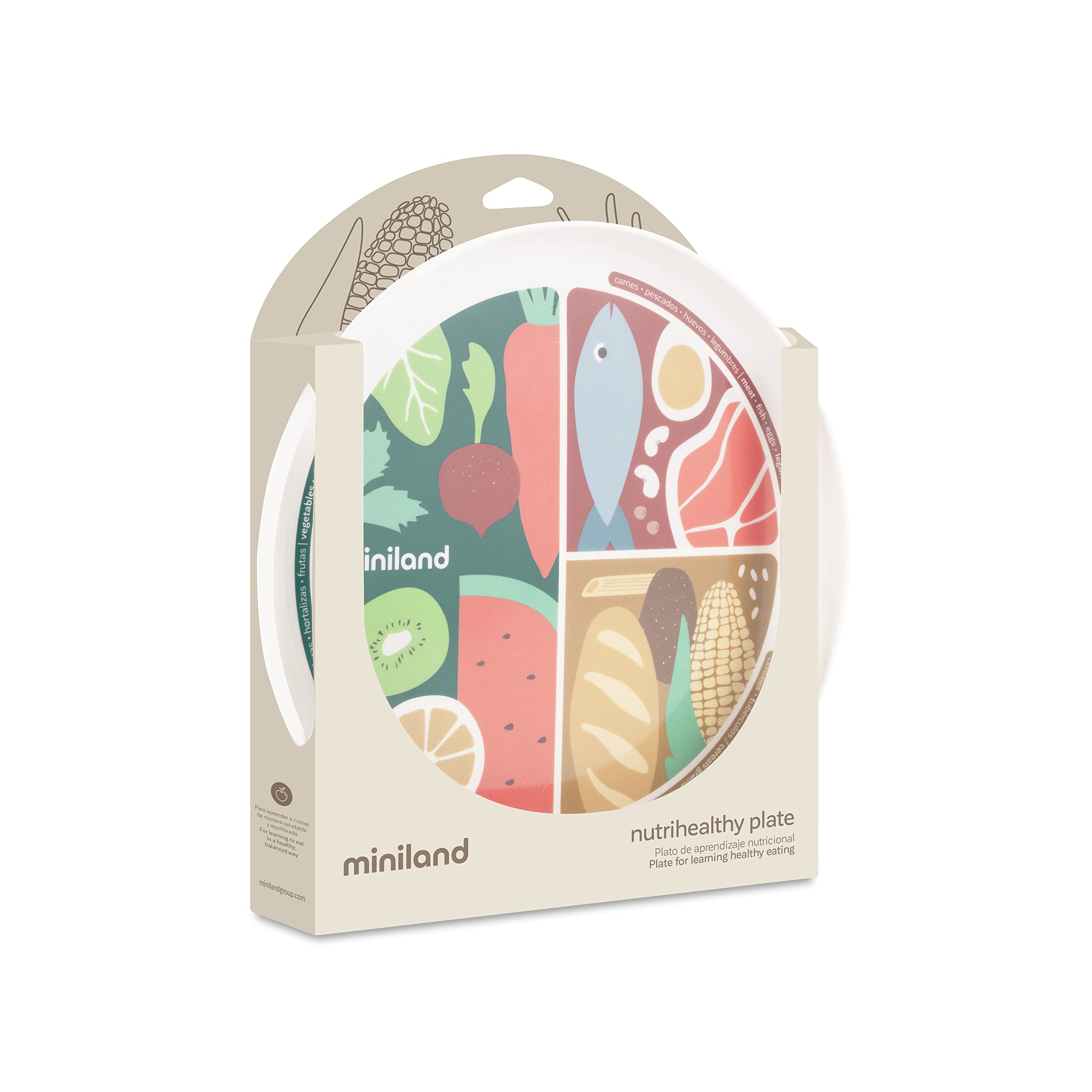 Miniland Nutrihealthy Teller mit 3 Fächern BLW