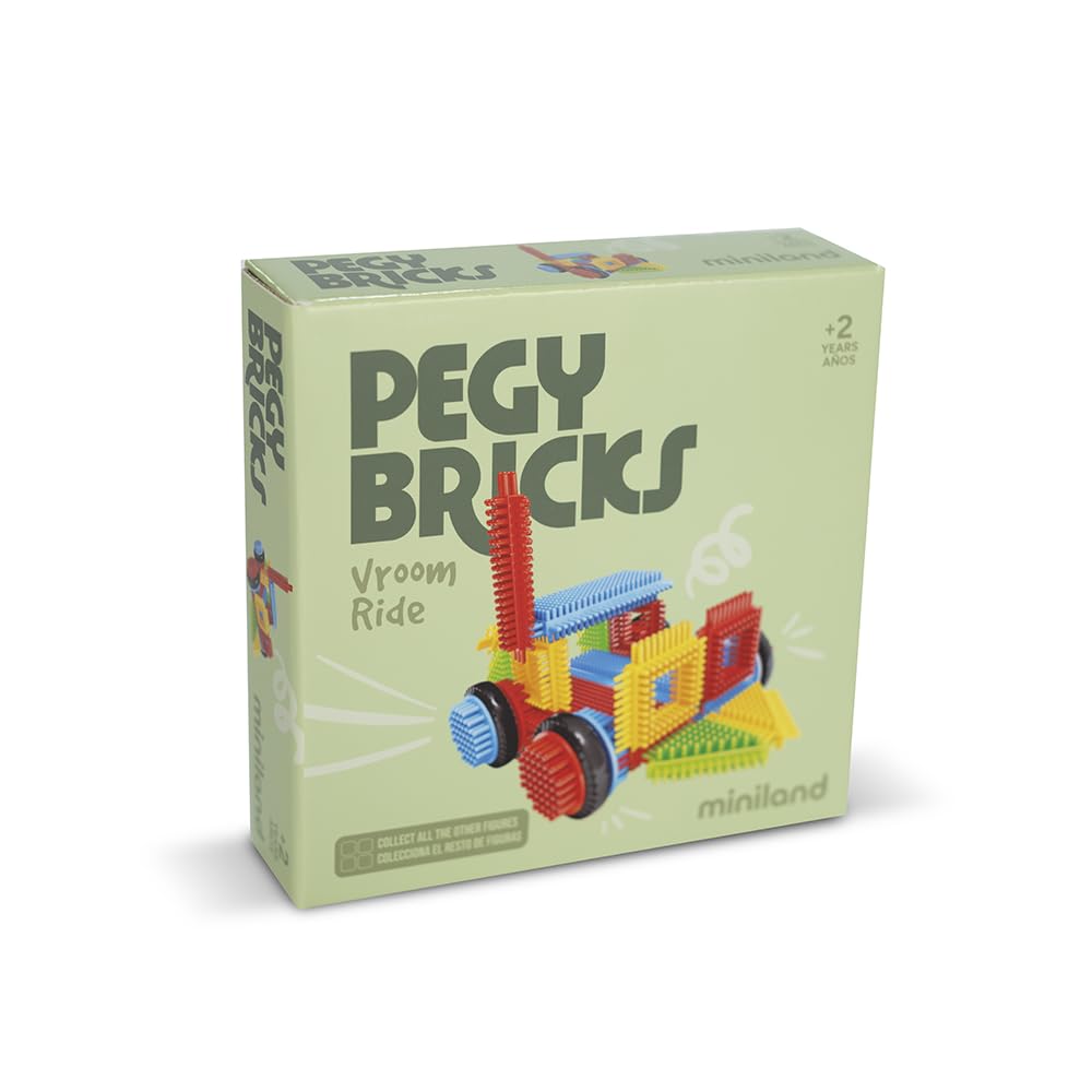 Miniland Pegy Bricks Vroom Ride Baukasten 22-tlg Auto ab 2 J.