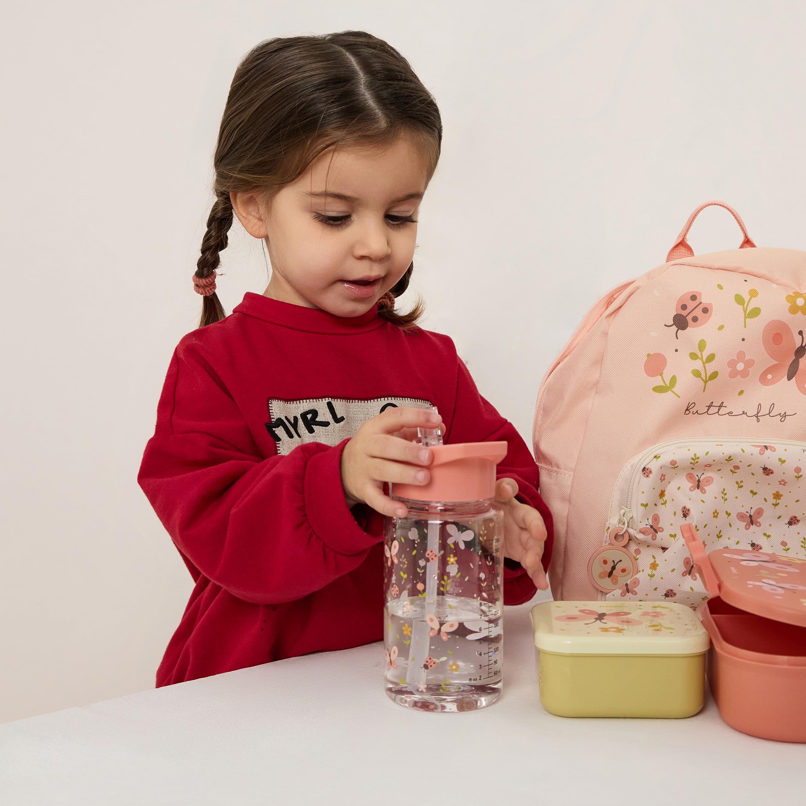 Miniland Kiddie Bottle Butterfly Trinkflasche 450 ml Strohhalm