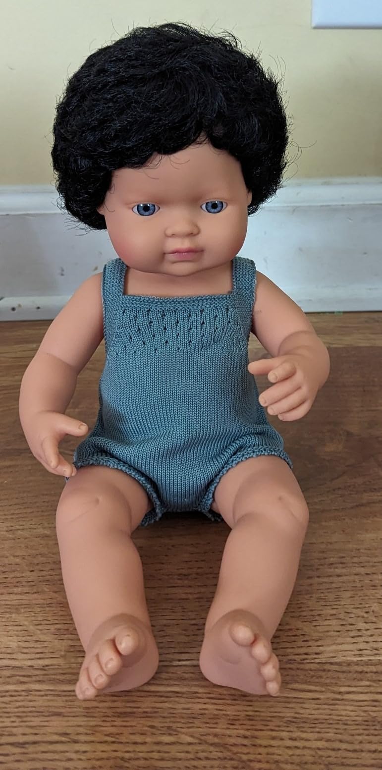 Miniland Colourful Babypuppe 38 cm braun lockig Vanilleduft