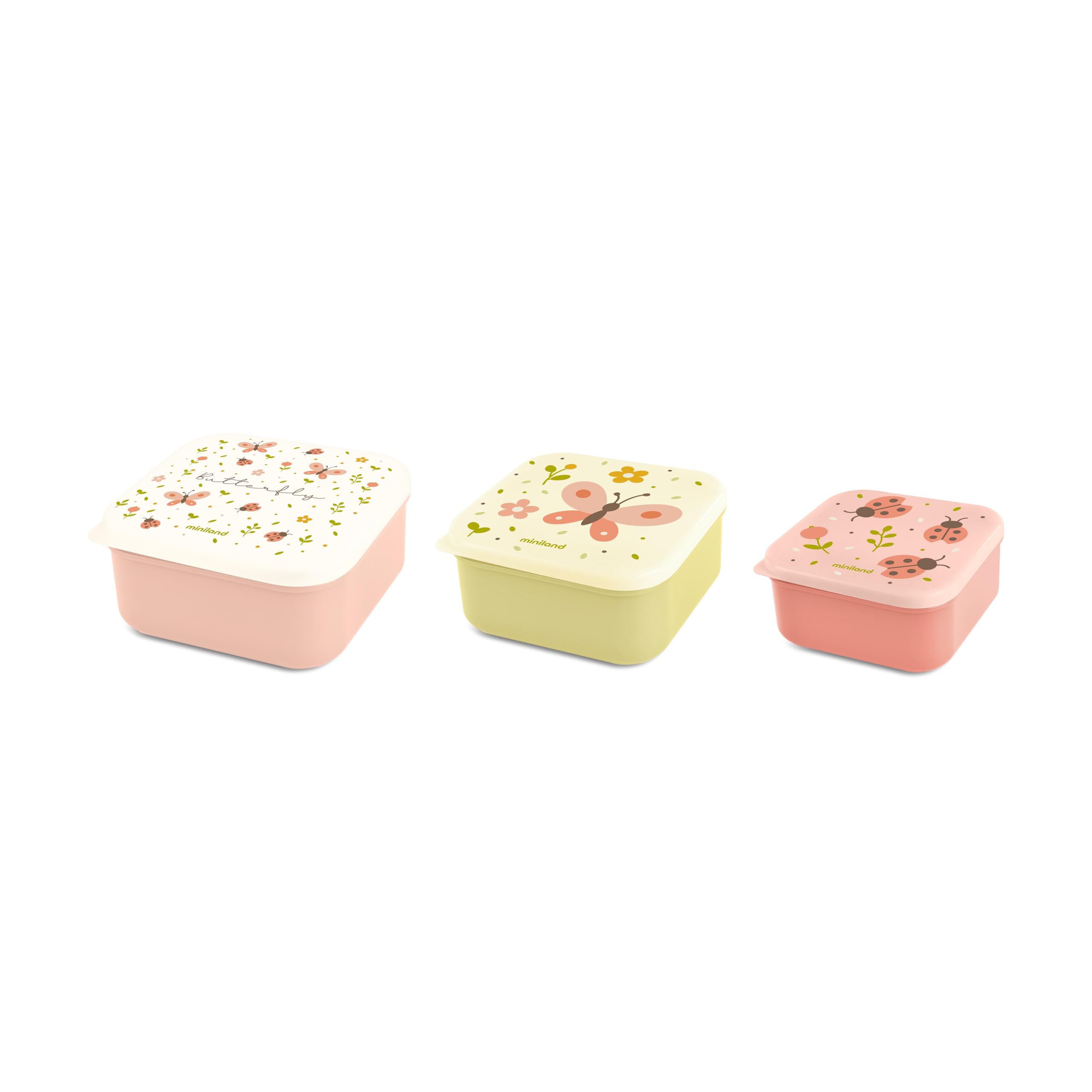 Miniland Snackbox-3 Butterfly Brotdose 3er 230/350/540 ml