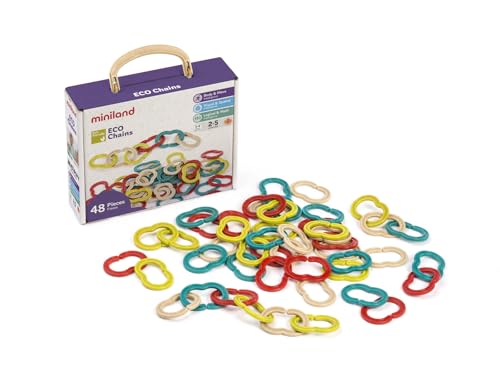Miniland ECO Chains Kettenspiel Feinmotorik 48-teilig