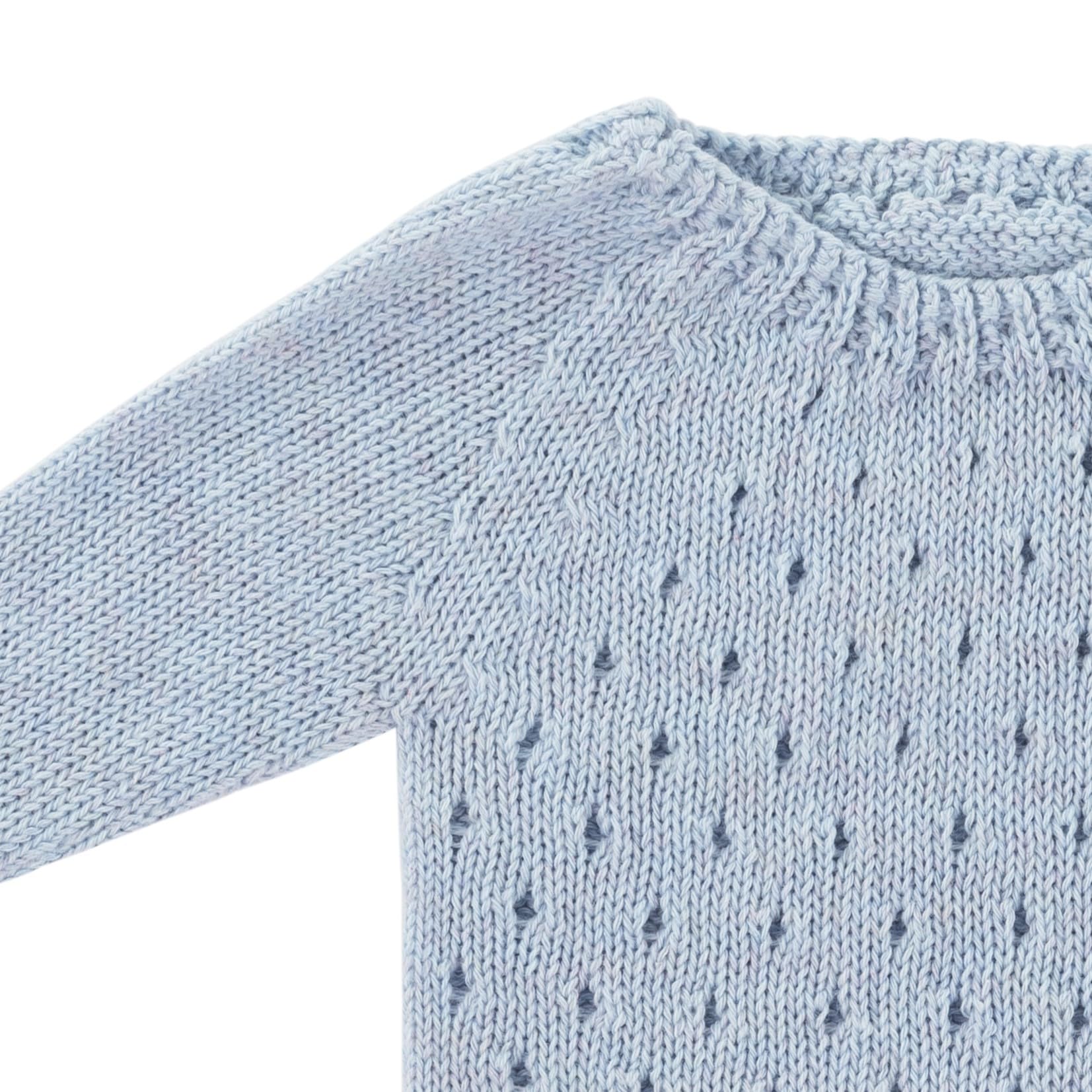 Miniland Dolls Strickpyjama blau Puppenkleidung 38 cm recycelt