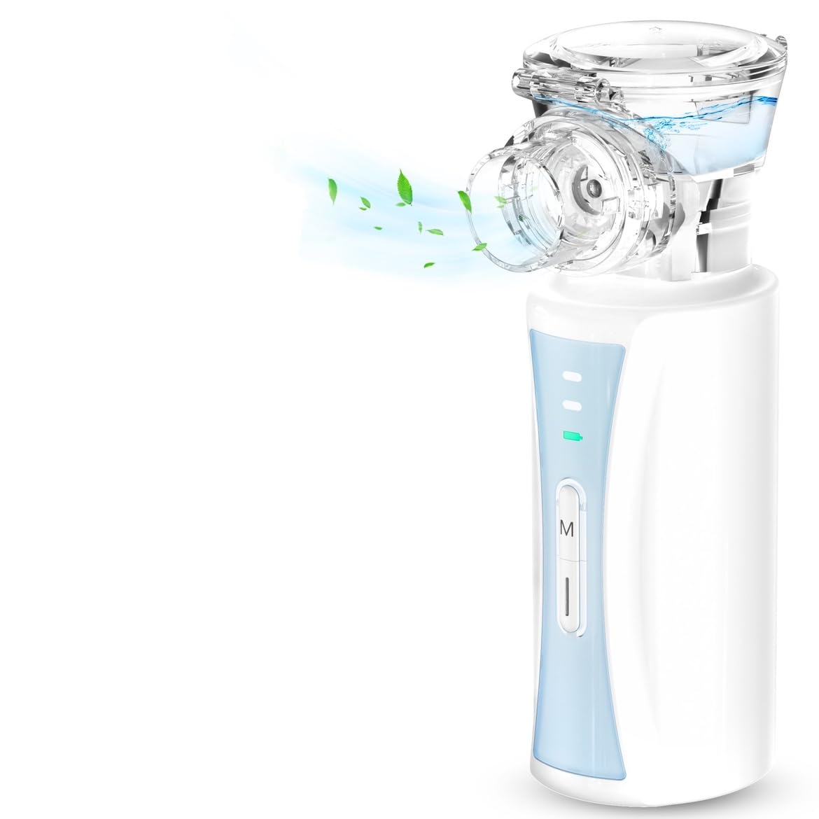 NIKYPJ Inhaler Inhalator USB blau-weiß Mesh-Vernebler 1-5 µm