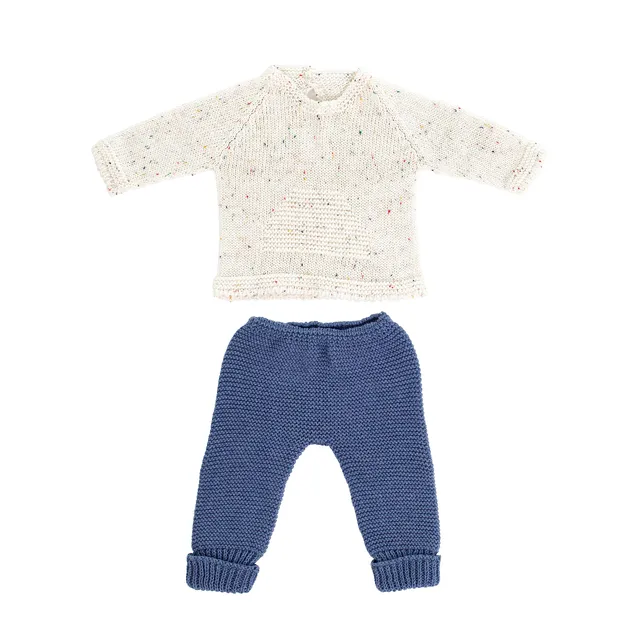 Miniland Dolls Strickset beige-blau Puppenkleidung 40cm