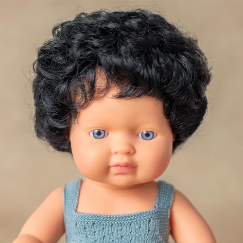 Miniland Colourful Babypuppe 38 cm braun lockig Vanilleduft