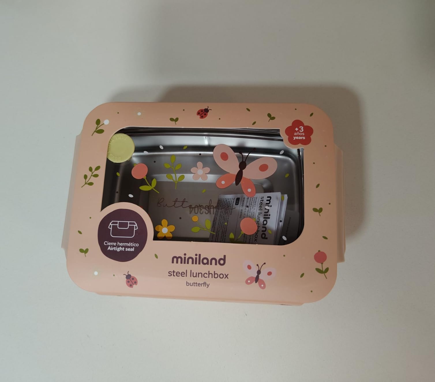 Miniland Steel Lunchbox Butterfly Brotdose 800 ml Edelstahl