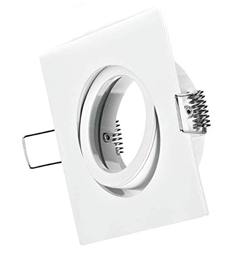 feinlux LED Einbaurahmen Einbaustrahler weiß eckig schwenkbar GU10