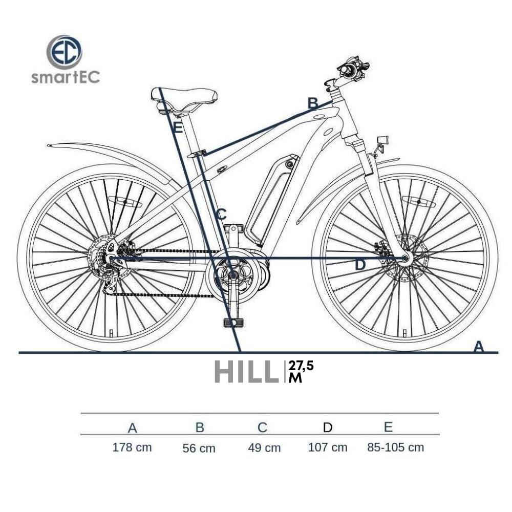 smartEC Hill HILL-27,5M E-Mountainbike 27,5 Zoll 250W