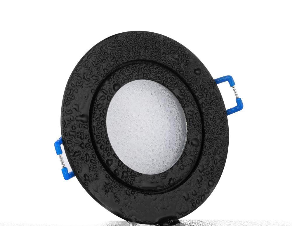 feinlux LED Einbaustrahler IP44 5W 230V Neutralweiß Schwarz
