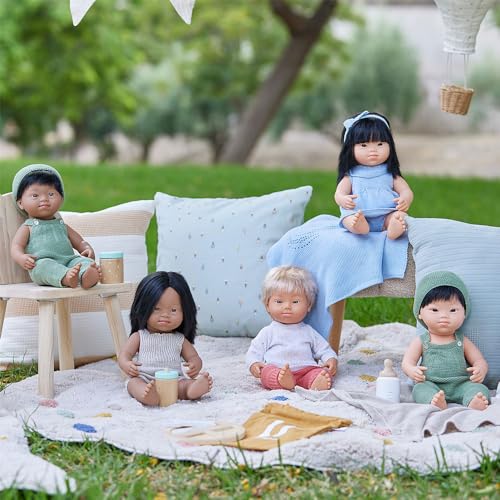 Miniland Dolls 31238 Babypuppe Mädchen 38 cm Down Syndrom Natur