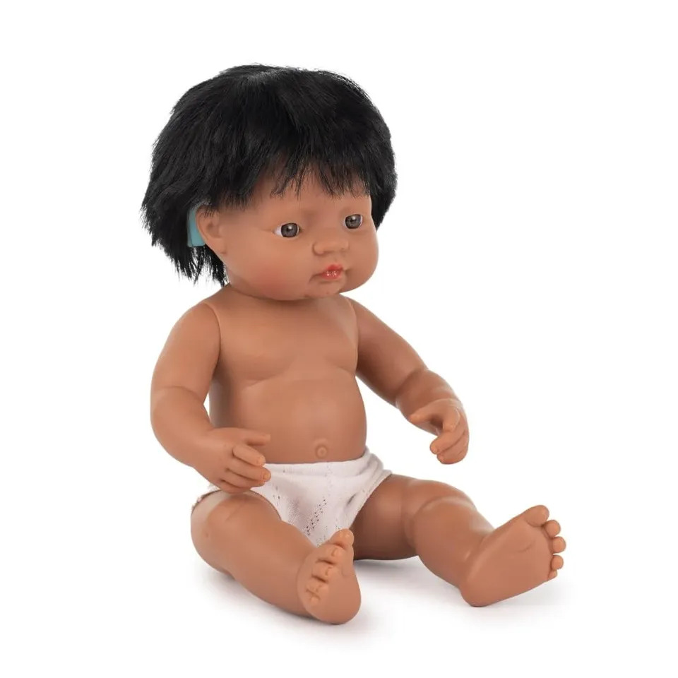 Miniland Babypuppe Junge 38 cm Südamerika mit Hörgerät