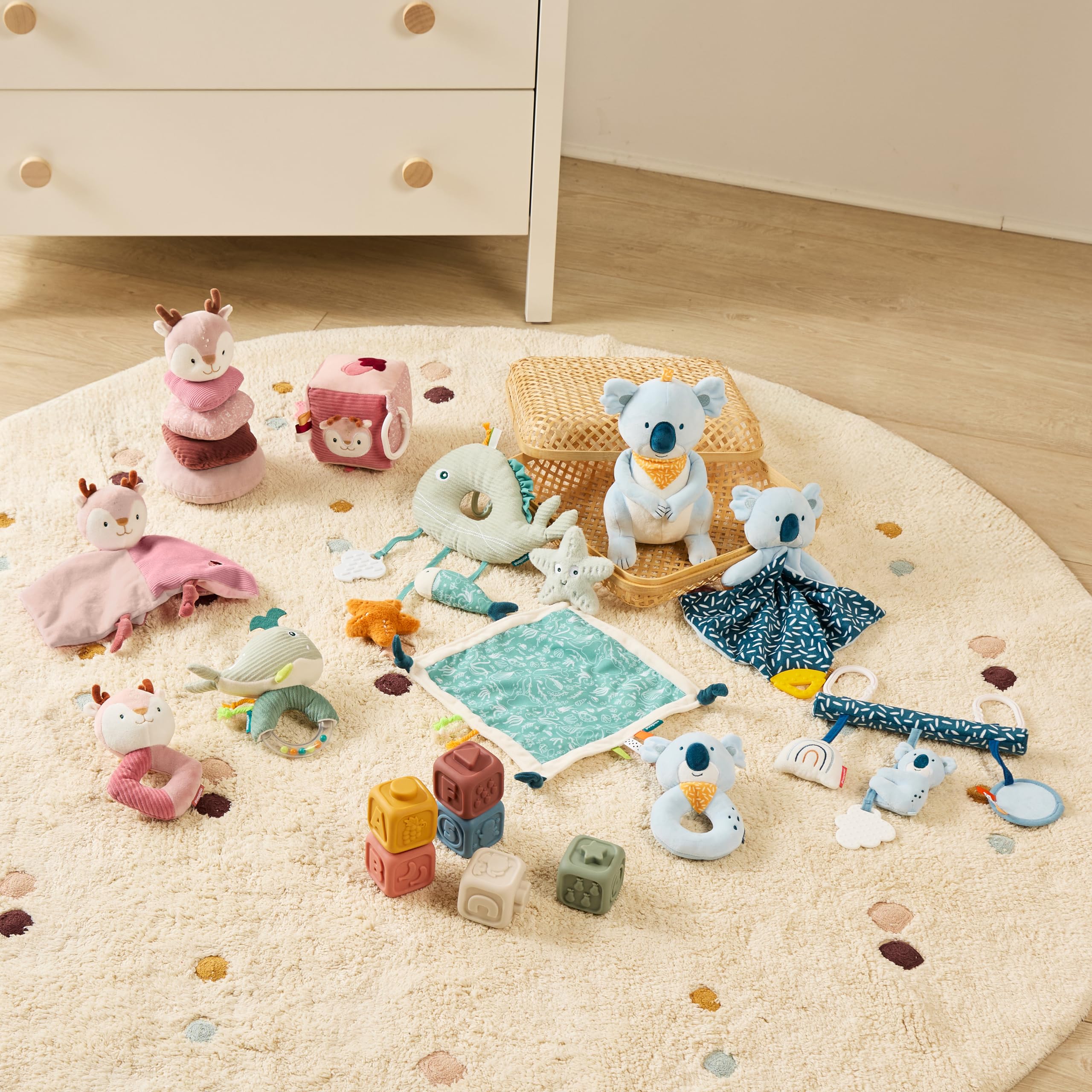 Miniland Infant Koala Babygeschenk Set Rassel Doudou Box