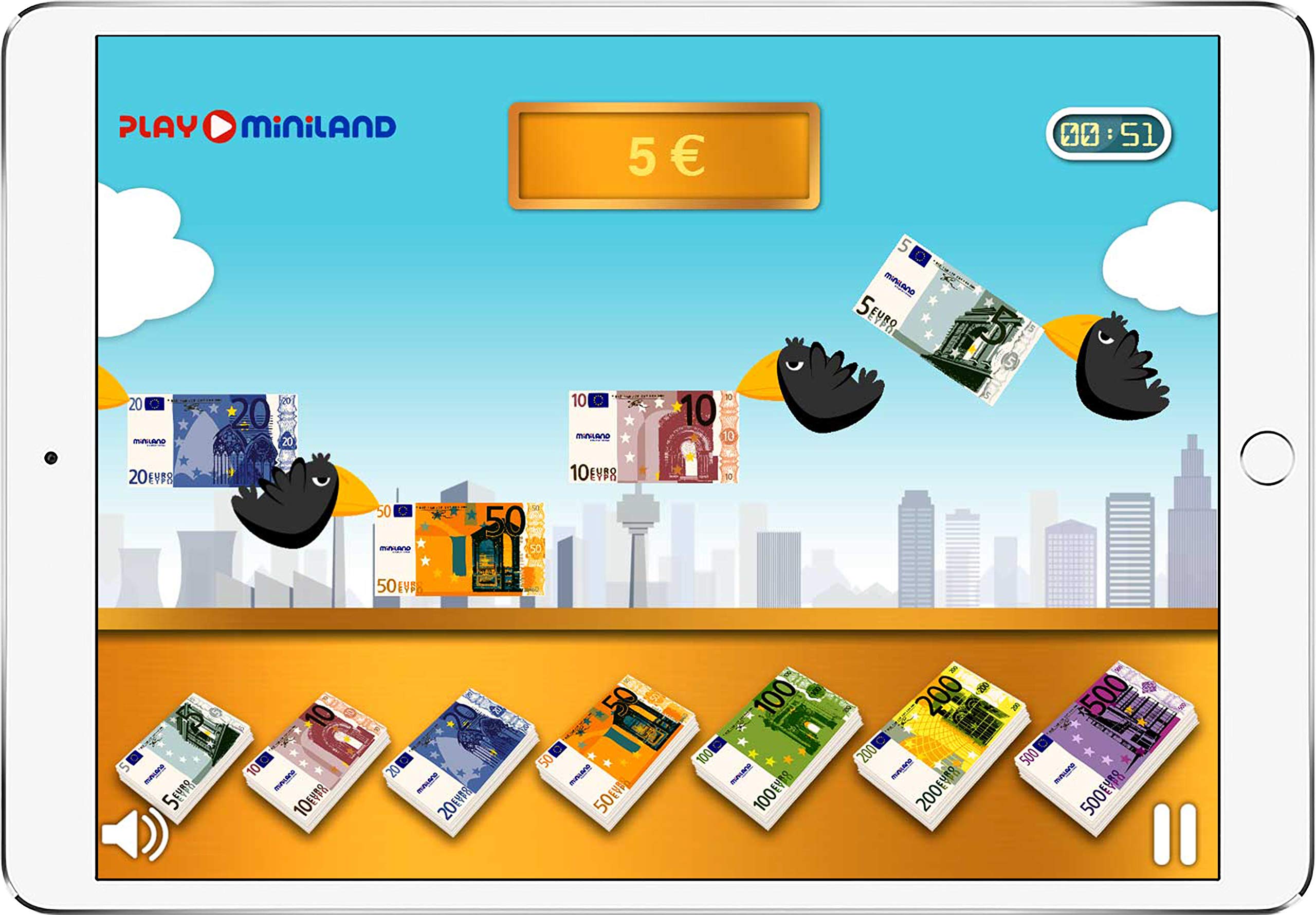 Miniland 31908 Euro-Set Spielgeld 108-tlg Rechengeld