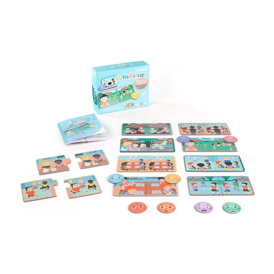 Miniland Emotiduos Brettspiel ab 2 Jahren 10 Puzzles Emotionen