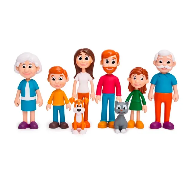 Miniland SEL Familie helle Haut Figuren-Set 8-teilig