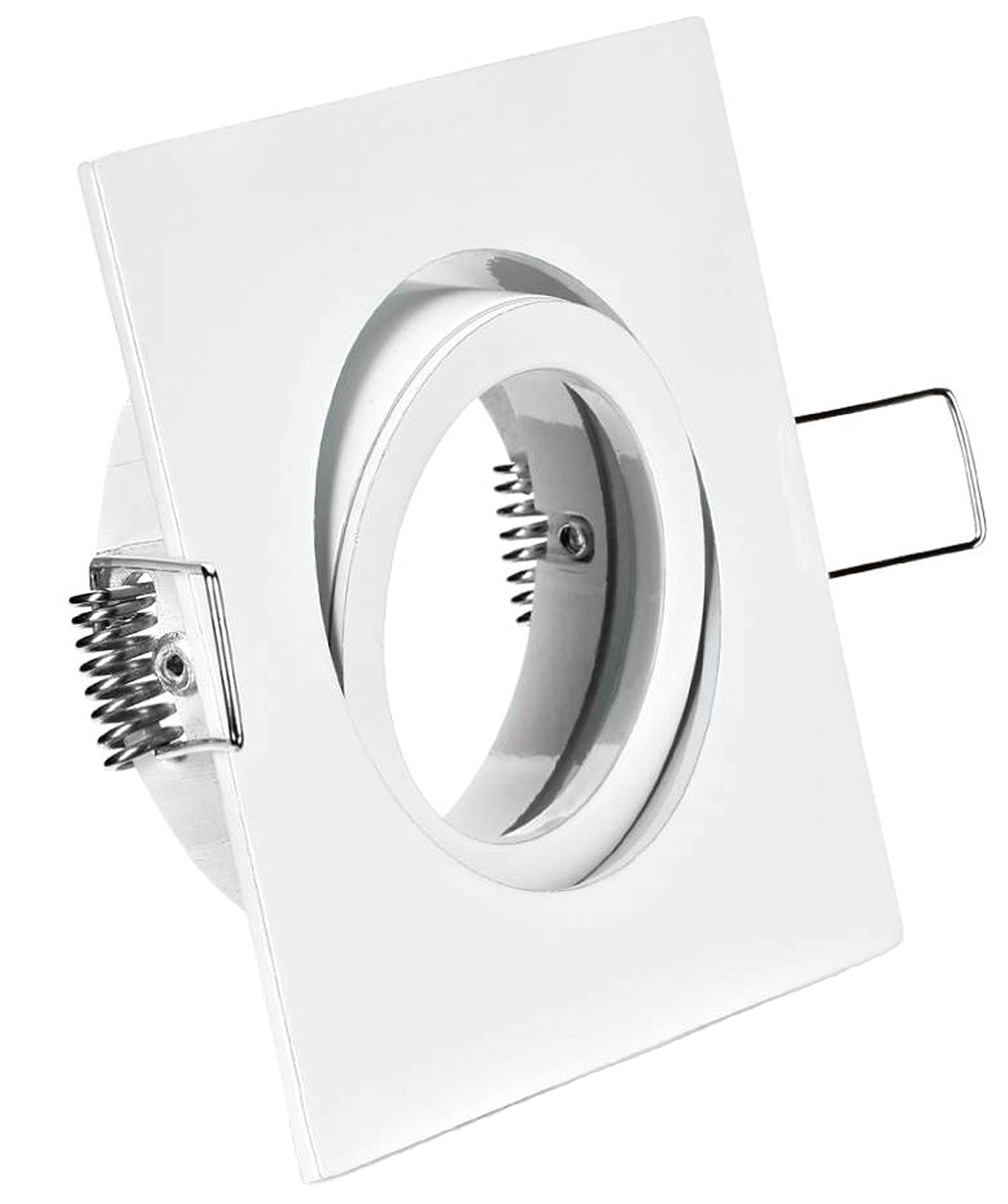 feinlux LED Einbaurahmen Einbaustrahler weiß eckig schwenkbar GU10