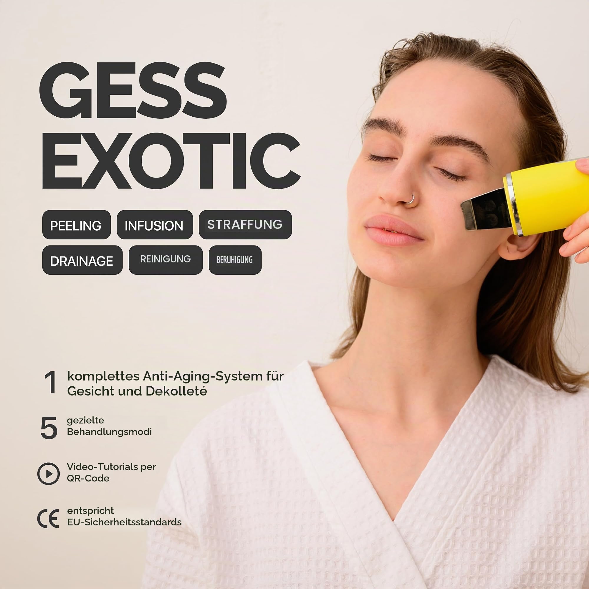 Gess Exotic Ultraschall Gesichtsgerät Lifting Anti-Aging reife Haut
