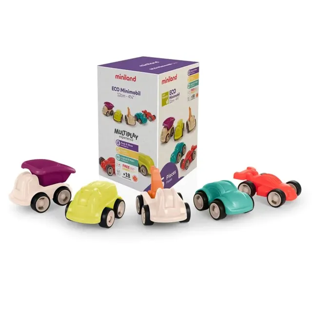 Miniland Eco Minimobil Autos 12 cm 5er Set nachhaltig