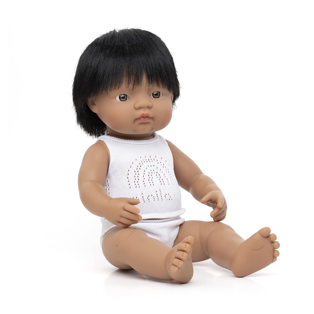 Miniland 31151 Baby Puppe 38 cm Europäischer Junge anatomisch
