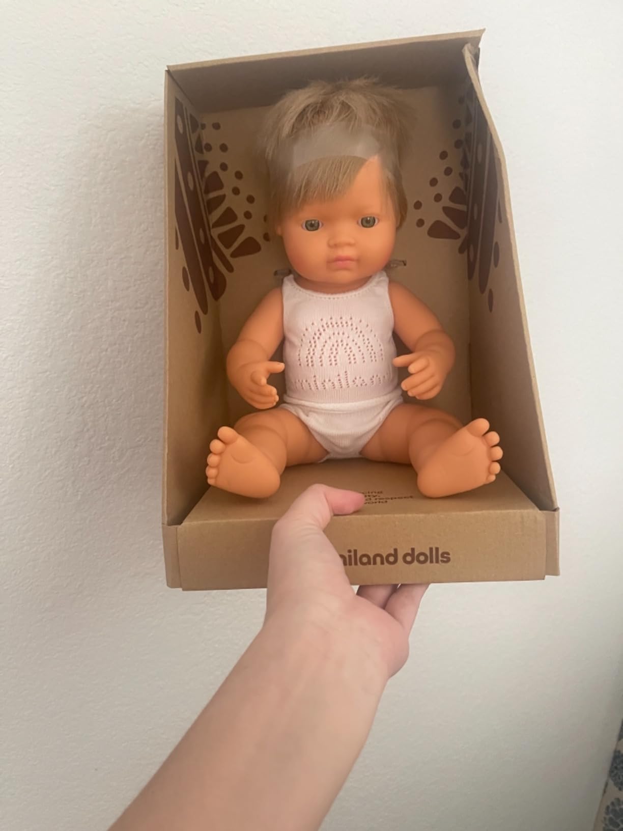 Miniland Dolls Babypuppe Junge 38 cm europäisch blond