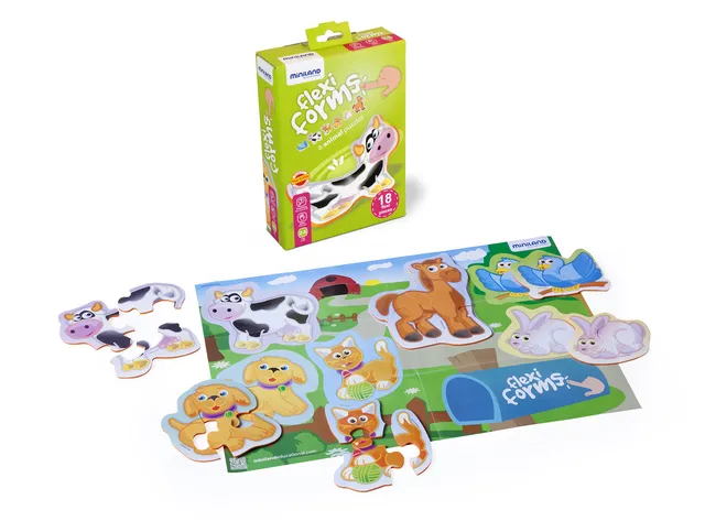 Miniland Flexi Form 35221 Tierpuzzle 6 Tiere 18 Teile