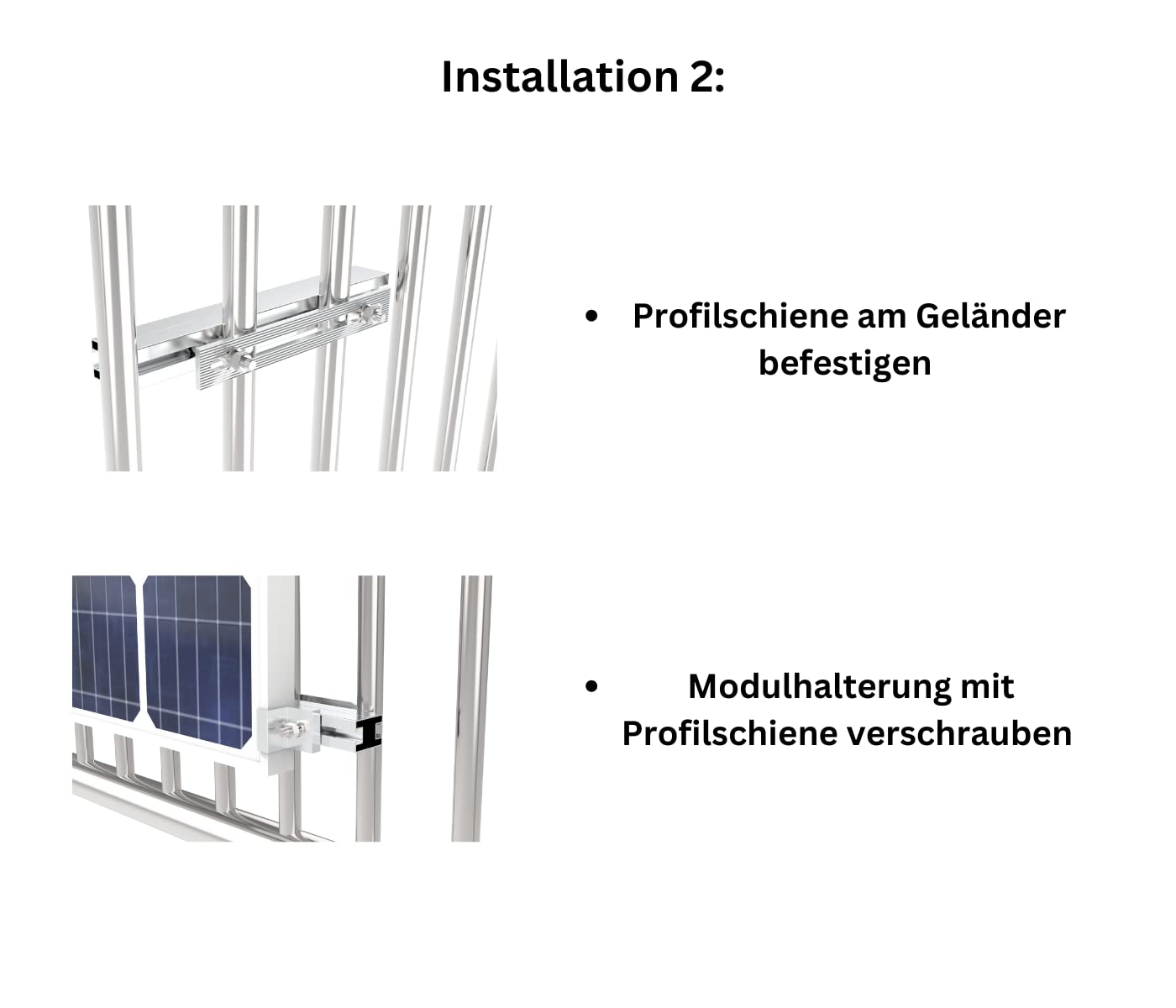 SOLAR ALLin Balkonhaken-Montageset Plus 0-30° Alu