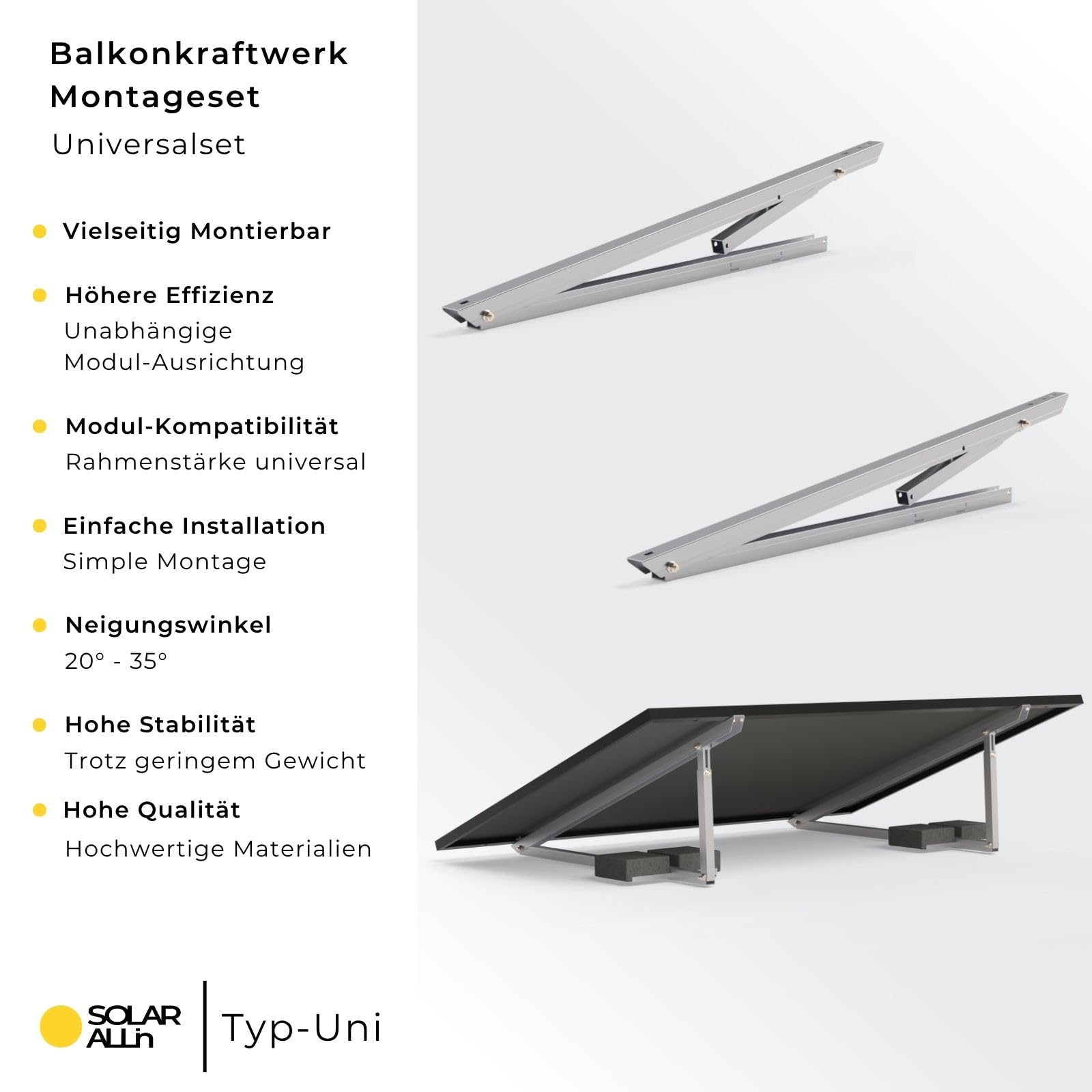 smartEC SOLAR ALLin Montageset Solar Balkonkraftwerk