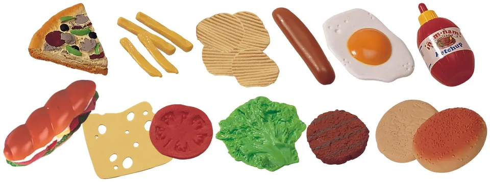 Miniland Nutrition 30585 Fast-Food Set 19 Teile