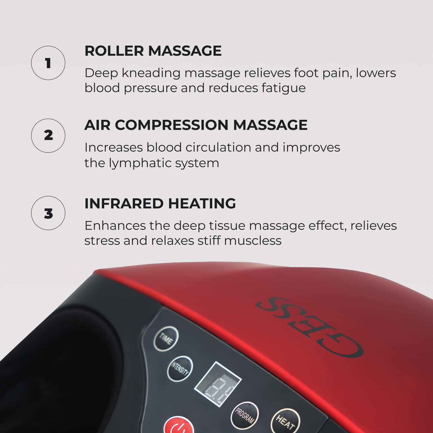 GESS GESS-610 Fußmassagegerät M rot elektrisch mit Wärme