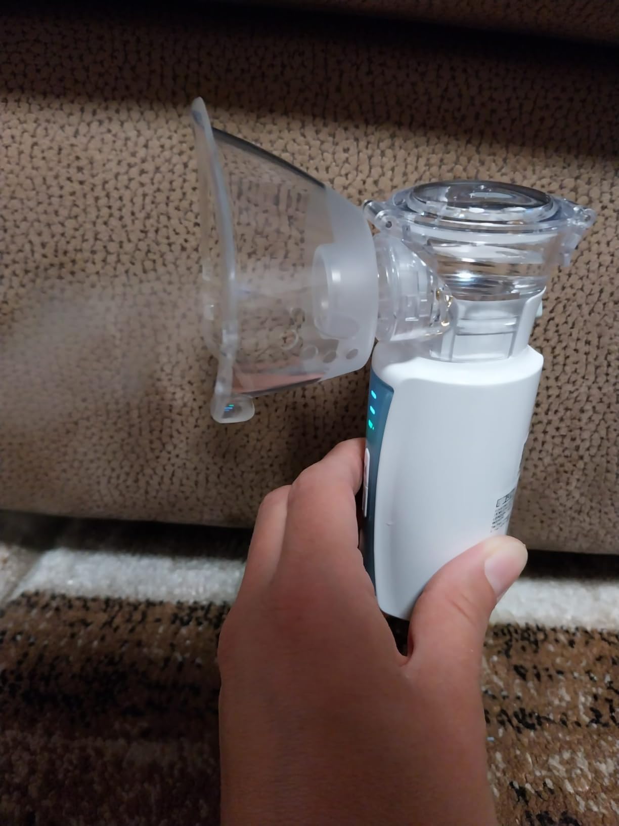 NIKYPJ Inhaler Inhalator USB blau-weiß Mesh-Vernebler 1-5 µm