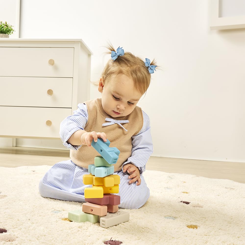 Miniland Soft Animal Blocks Steckpuzzle 10-tlg ab 18 M.