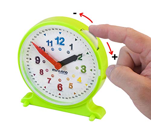 Miniland Activity Clock Lernuhr mit 12 Karten Koffer
