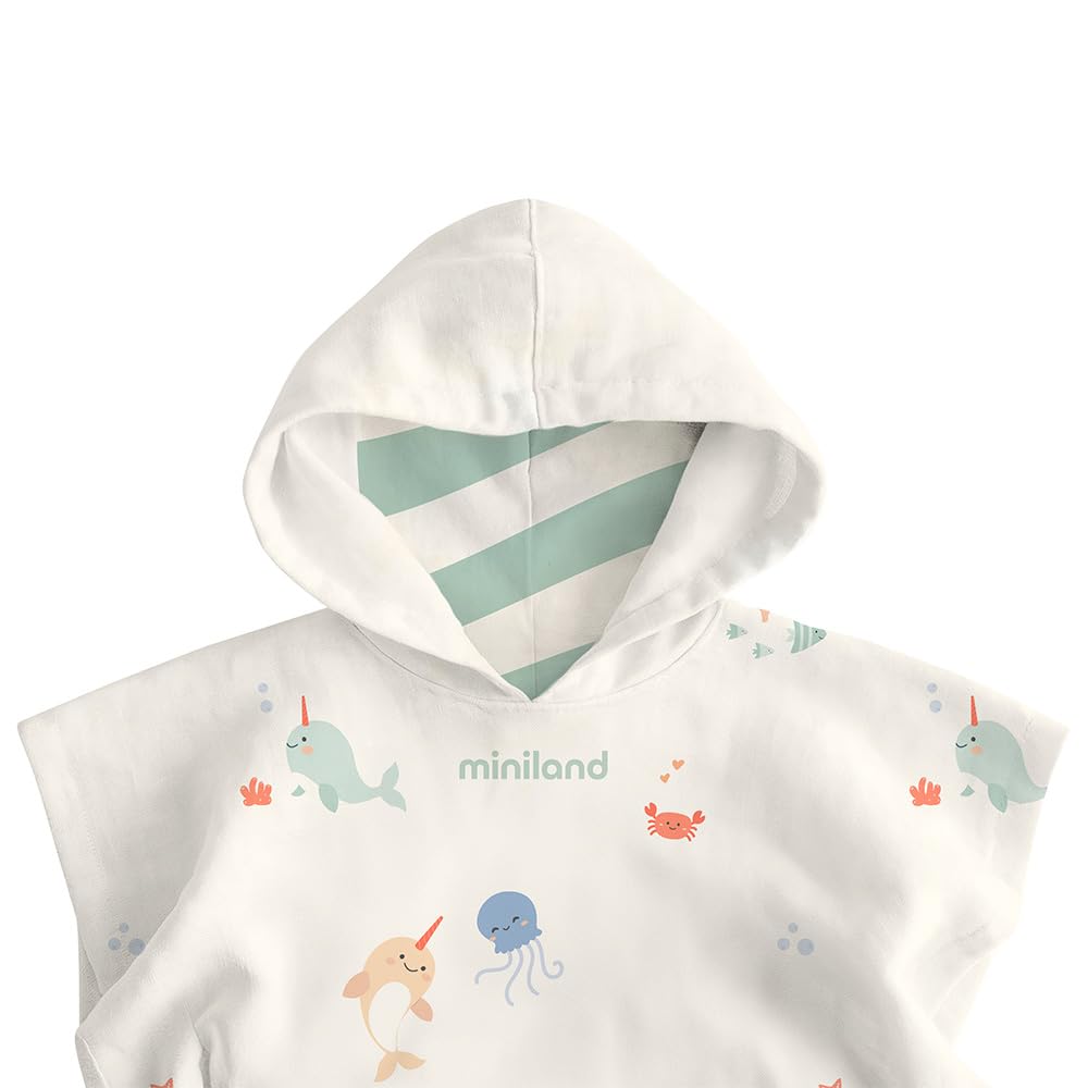 Miniland Care Baby Poncho Musselin Kapuze Badetuch