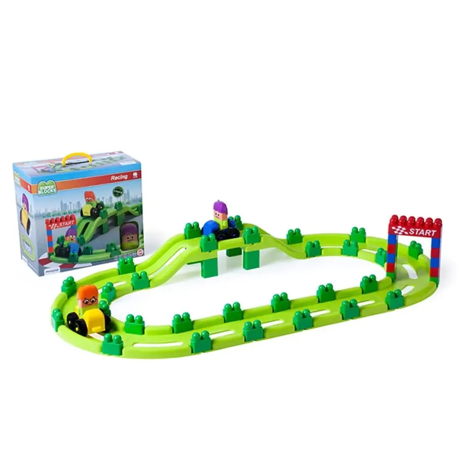 Miniland Super Blocks Racing 32345 Bauklötze 70 Teile Fahrbahn
